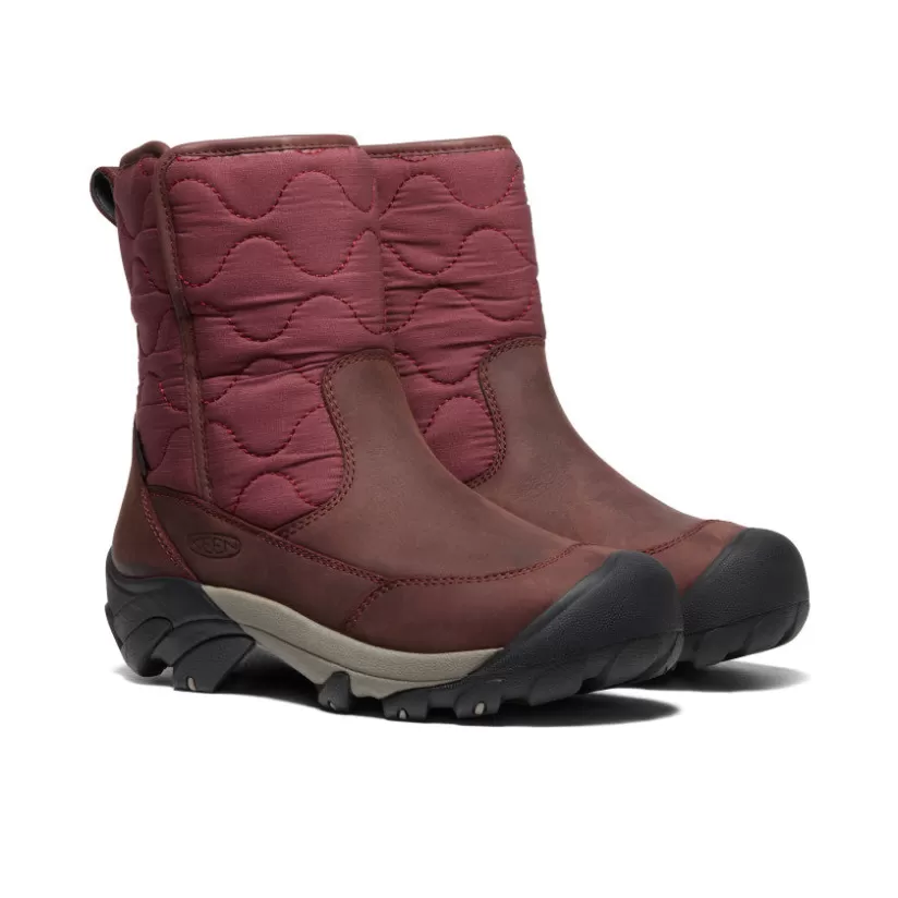 Sale KEEN Betty Waterproof Pull-On Boot Pour Femme   |   Burgundy/Black