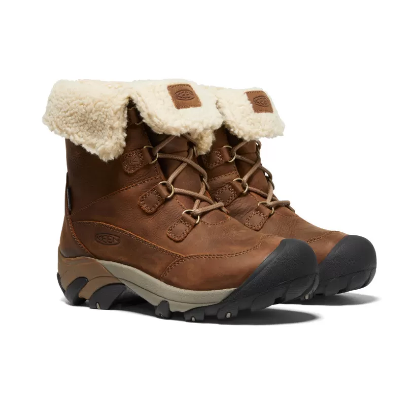 Cheap KEEN Betty Waterproof Short Boot Pour Femme   |   Brown/Shitake