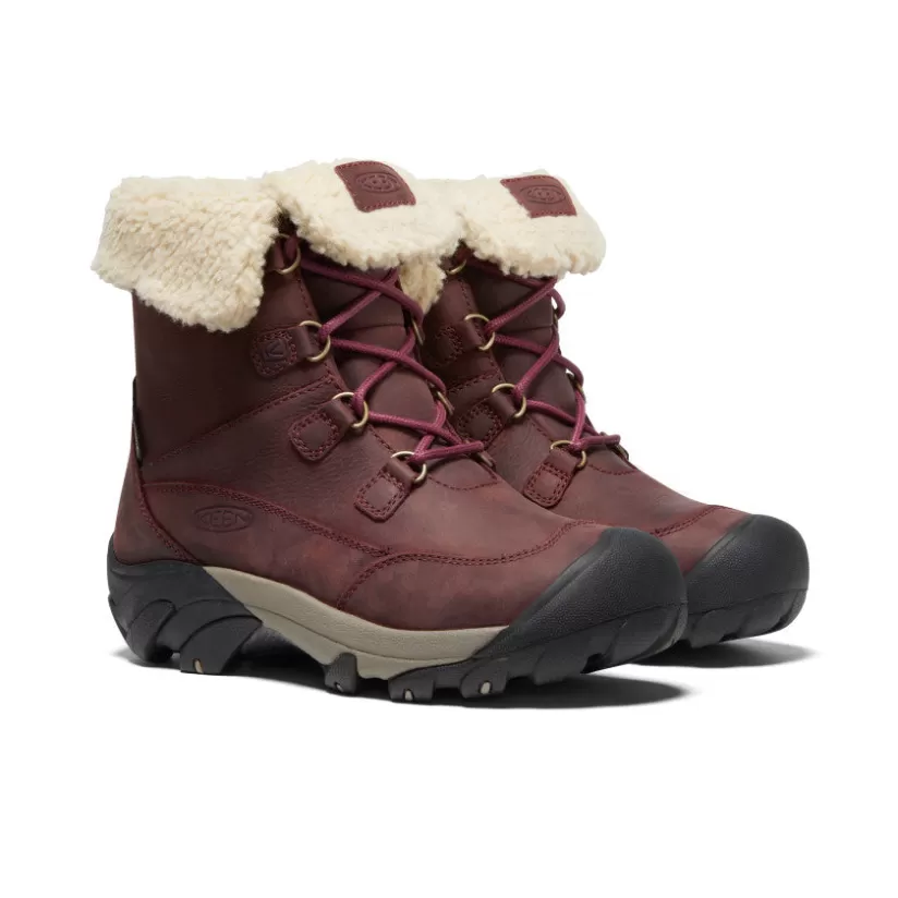 Fashion KEEN Betty Waterproof Short Boot Pour Femme   |   Burgundy/Brindle