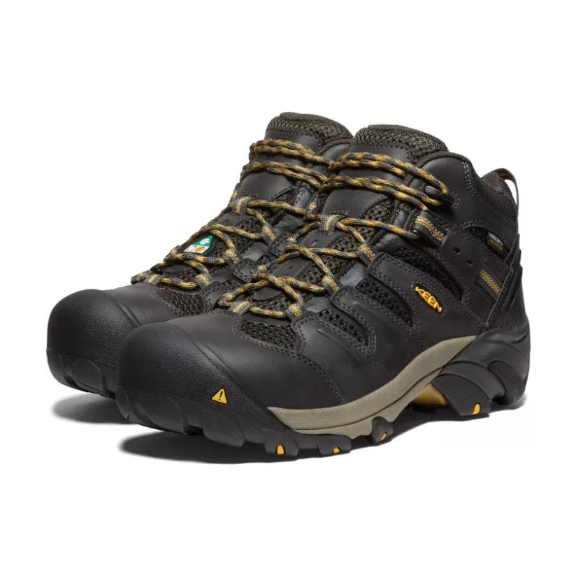 Discount KEEN CSA Lansing Mid (Steel Toe) Pour Homme   |  Raven/Tawny Olive Raven/TawnyOlive