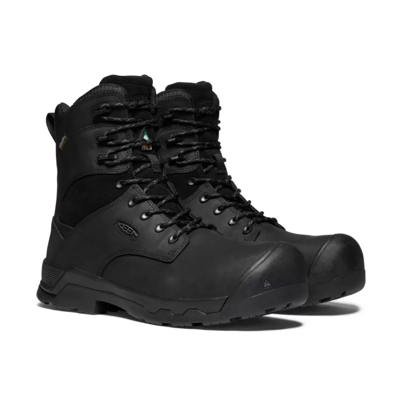 Cheap KEEN CSA Rockford 8" Waterproof Boot (Composite Toe) Pour Homme   |   Black/Black