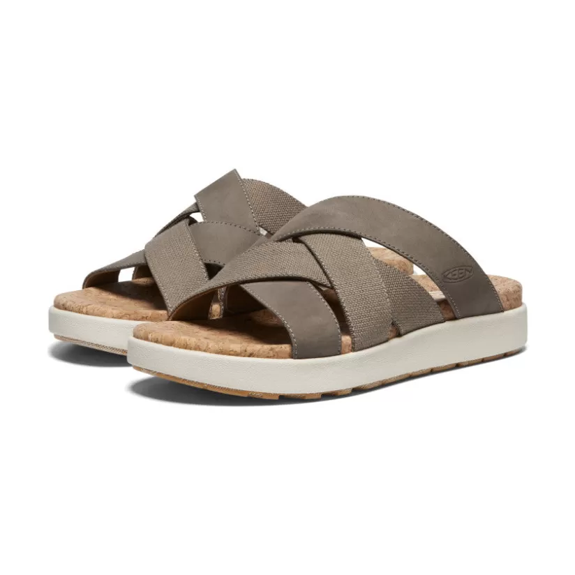 Cheap KEEN Elle Mixed Slide Pour Femme   |   Brindle/Birch