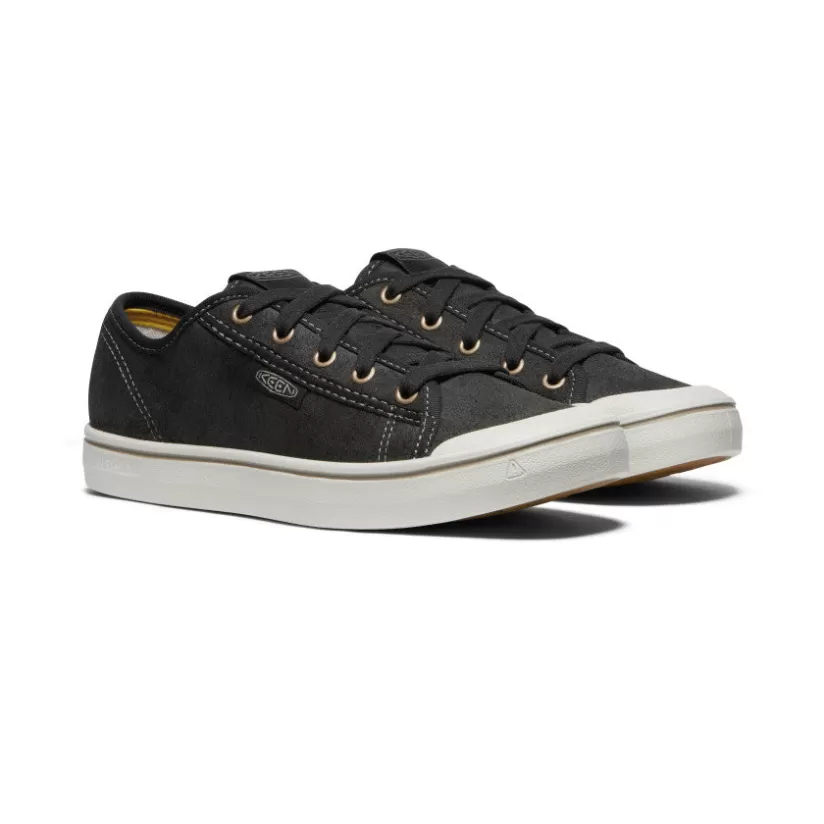 Discount KEEN Elsa Harvest Leather Sneaker Pour Femme   |  Black/Silver Birch Black/SilverBirch