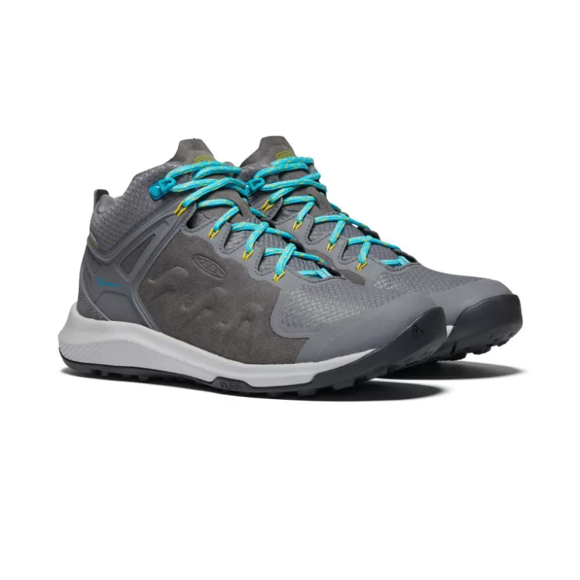 New KEEN Explore Waterproof Boot Pour Femme   |  STEEL GREY/BRIGHT TURQUOISE STEELGREY/BRIGHTTURQUOISE