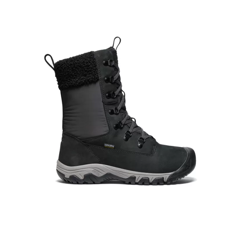 Cheap KEEN Greta Tall Waterproof Boot Pour Femme   |   Black/Black
