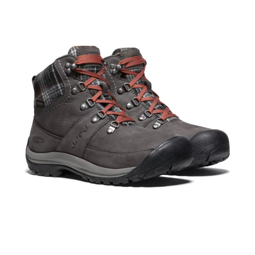 Shop KEEN Kaci III Winter Waterproof Boot Pour Femme   |  Magnet/Black Plaid Magnet/BlackPlaid