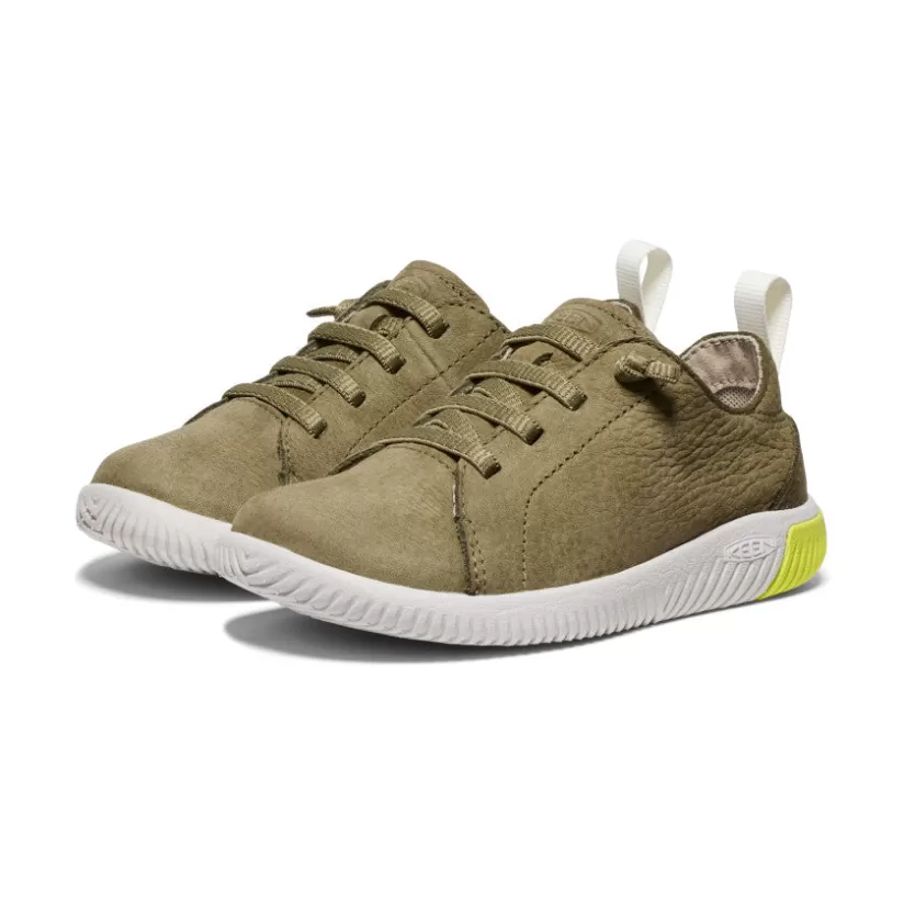 Outlet KEEN KNX Leather Sneaker Pour Enfants   |  Martini Olive/Evening Primrose MartiniOlive/EveningPrimrose