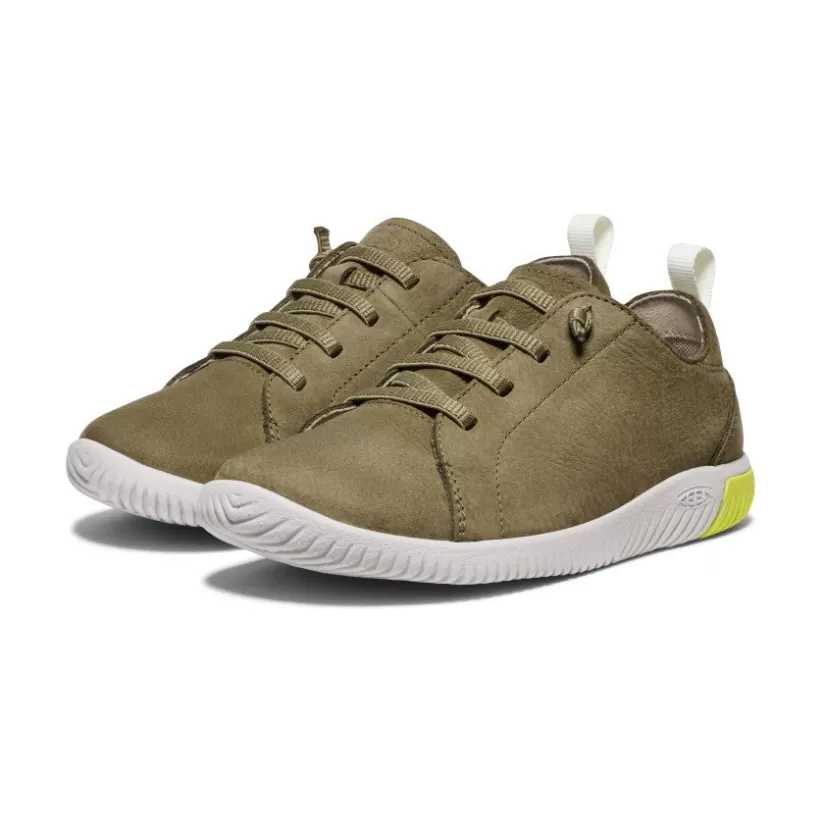 Discount KEEN KNX Leather Sneaker Pour Jeunes   |  Martini Olive/Evening Primrose MartiniOlive/EveningPrimrose