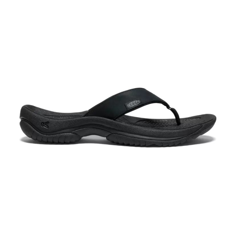 Cheap KEEN Kona Leather Flip-Flop Pour Homme   |  Black/Steel Grey Black/SteelGrey