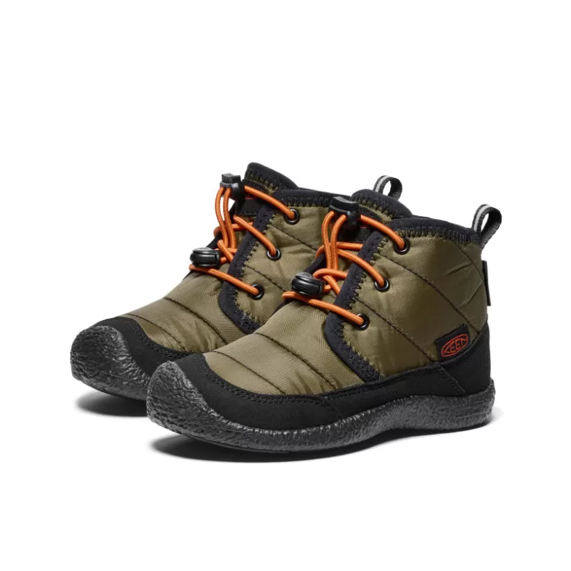 Best Sale KEEN Little Kids' Howser II Waterproof Chukka   |  Dark Olive/Gold Flame DarkOlive/GoldFlame