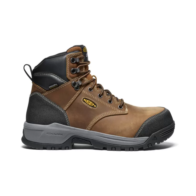 Discount KEEN Men's CSA Evanston 6" Waterproof Boot (Carbon-Fiber Toe) | Bison/Black