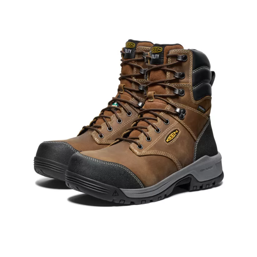 Cheap KEEN Men's CSA Evanston 8" Waterproof Boot (Carbon-Fiber Toe)   |   Bison/Black