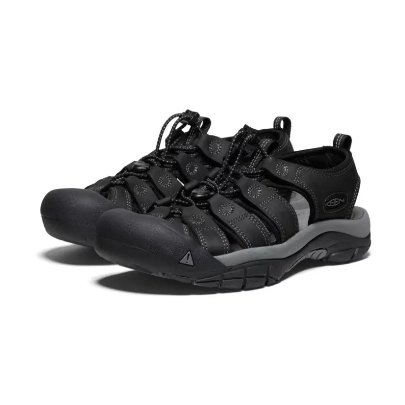 Cheap KEEN Newport Leather Pour Homme   |  Black/Steel Grey Black/SteelGrey