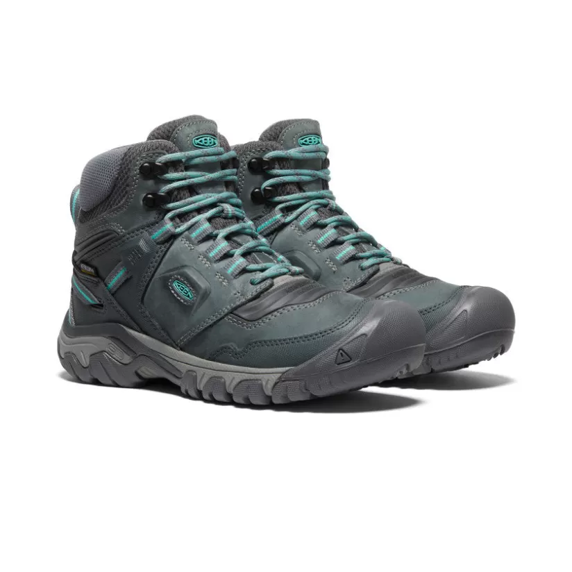 Shop KEEN Ridge Flex Waterproof Boot Pour Femme   |  Steel Grey/Porcelain SteelGrey/Porcelain