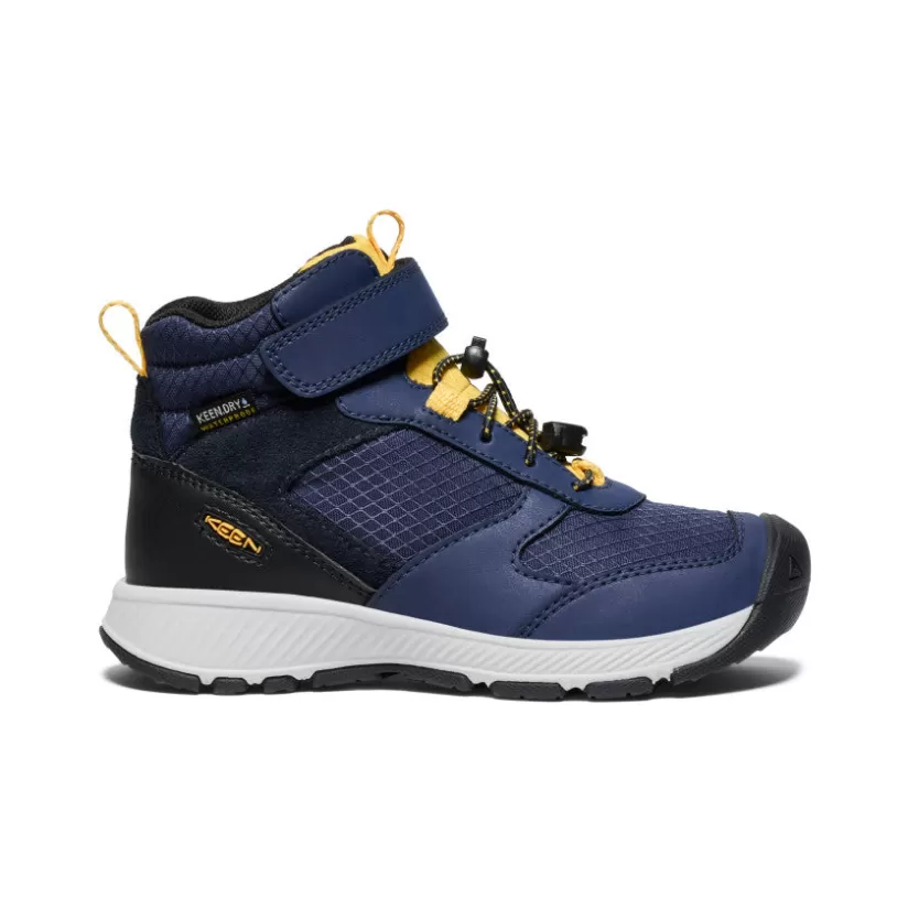 Outlet KEEN Skua Waterproof Boot Pour Enfants   |  Naval Academy/Yolk Yellow NavalAcademy/YolkYellow