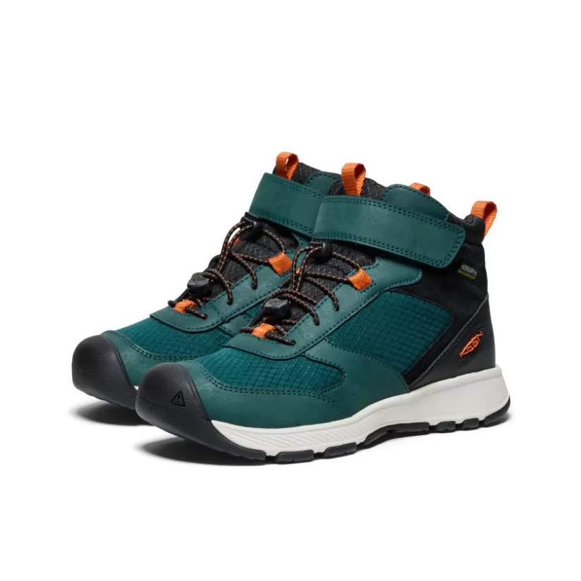 Online KEEN Skua Waterproof Boot Pour Jeunes   |  Ponderosa Pine/Gold Flame PonderosaPine/GoldFlame