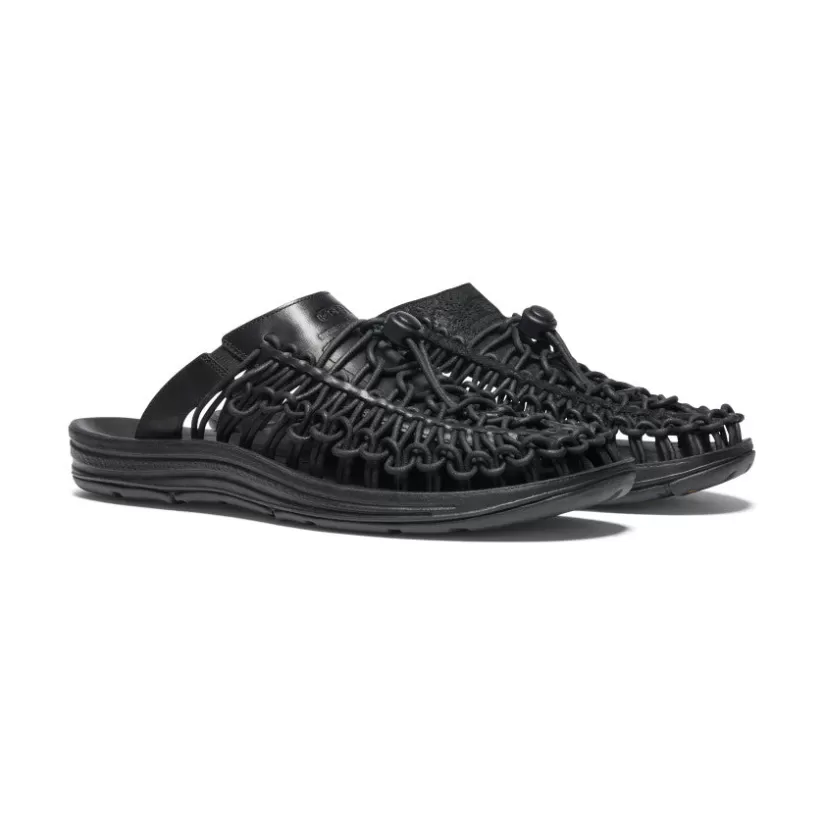 Cheap KEEN UNEEK Premium Leather Slide Pour Homme   |  Triple Black/Black TripleBlack/Black