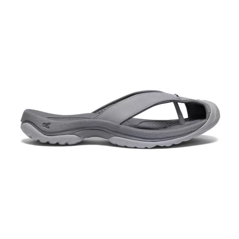 New KEEN Waimea Leather Flip-Flop Pour Femme   |   Alloy/Black