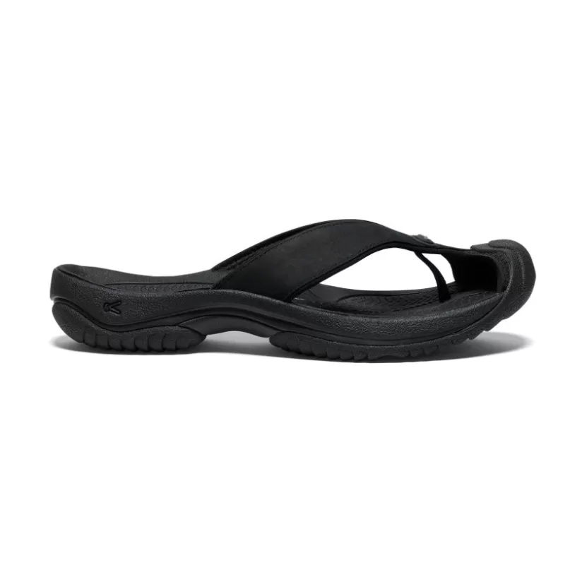 Clearance KEEN Waimea Leather Flip-Flop Pour Homme   |   Black/Black