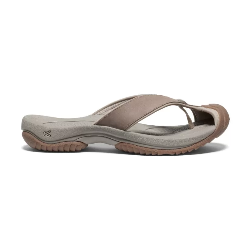 Fashion KEEN Waimea Leather Flip-Flop Pour Homme   |   Brindle/Birch