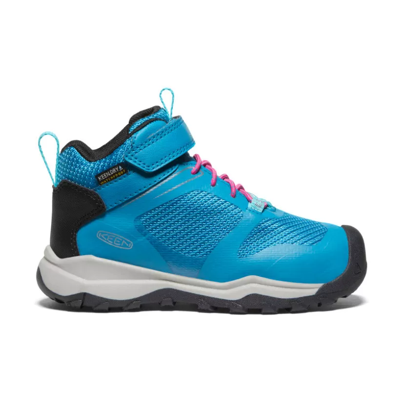 Shop KEEN Wanduro Waterproof Boot Pour Enfants   |  Fjord Blue/Fuchsia Purple FjordBlue/FuchsiaPurple