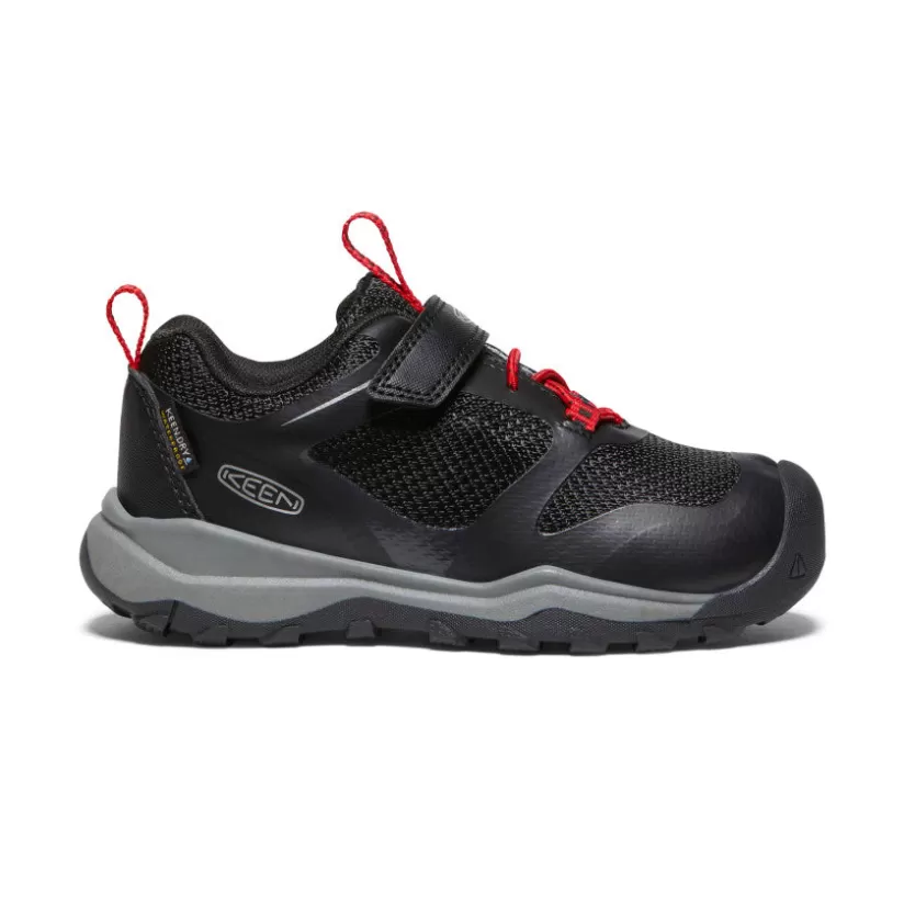 Outlet KEEN Wanduro Waterproof Shoe Pour Enfants   |  Black/Ribbon Red Black/RibbonRed