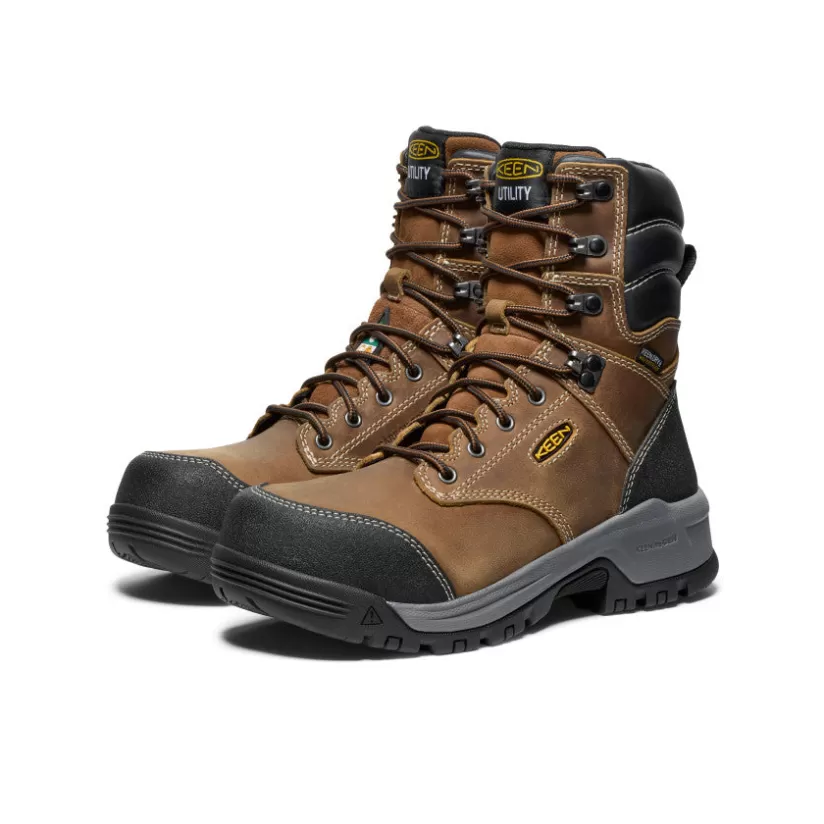 Flash Sale KEEN Women's CSA Evanston 8" Waterproof Boot (Carbon-Fiber Toe)   |   Bison/Black